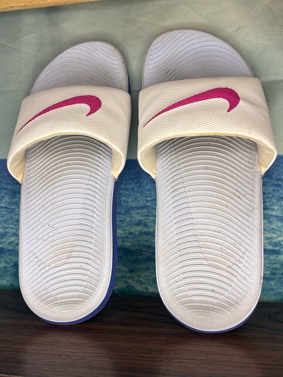 Nike Other - Nike Kids Kawa White and Pink Slides